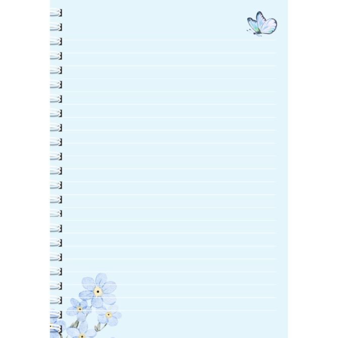 Blue Floral Daily Journal