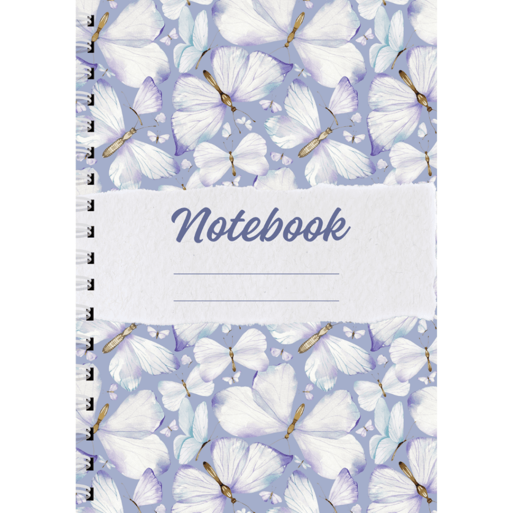 Blue Butterfly Pattern Notebook (A5)| Blue Butterfly Pattern Notebook ...