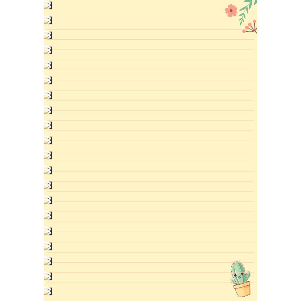 Cute Spring Notebook Paper Cute Cactus Register Notebook (A4)