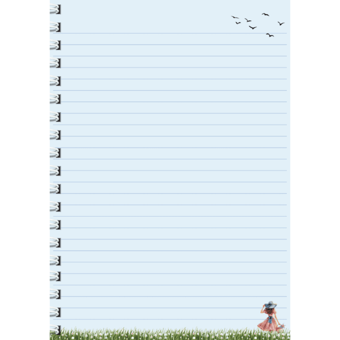 Girl in Spring -Register Notebook/ Girl in Spring -Notebook Journal (A4)