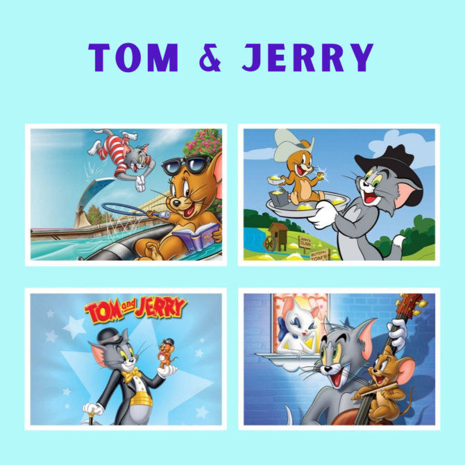 Tom and Jerry Stickers (Pack of 4)