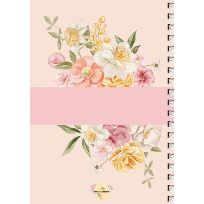 Peach flowers- with your Name Register Notebook/ Peach flowers- with your Name Notebook Journal (A4)