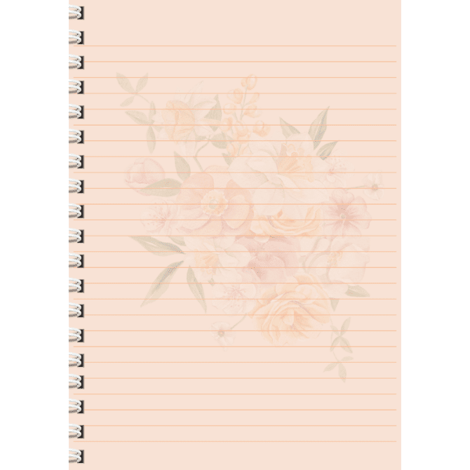 Peach flowers- with your Name Register Notebook/ Peach flowers- with your Name Notebook Journal (A4)