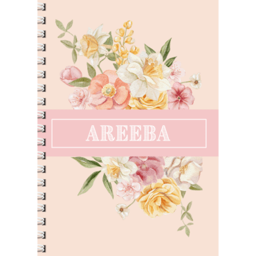 Peach flowers- with your Name Register Notebook/ Peach flowers- with your Name Notebook Journal (A4)