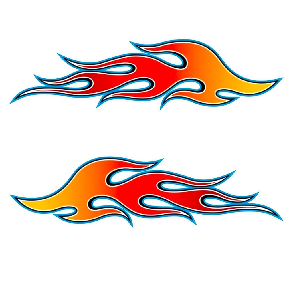 Fire Speed Motorbike Stickers (Pack of 2)