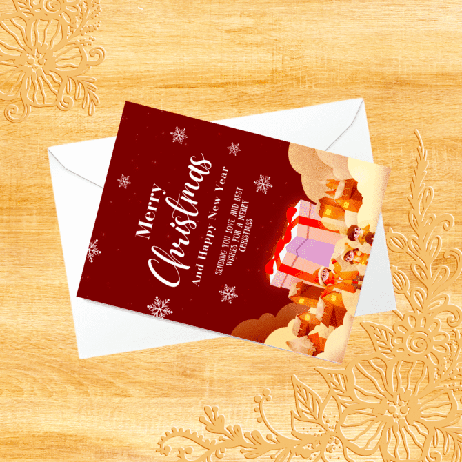 Classic Christmas and New Year Card- Cute Exciting Winters