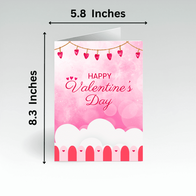 Happy Valentines Day Card- Hanging Hearts