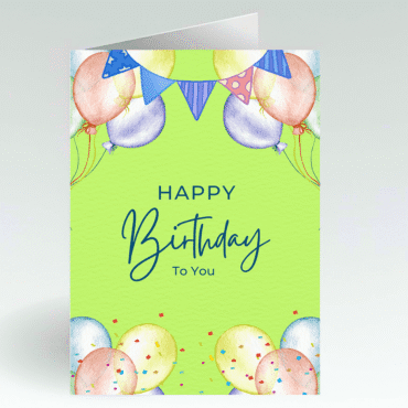 Unique Birthday Card- Graceful Green