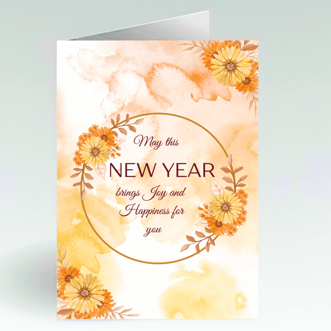 Aesthetic Beautiful New Year Card