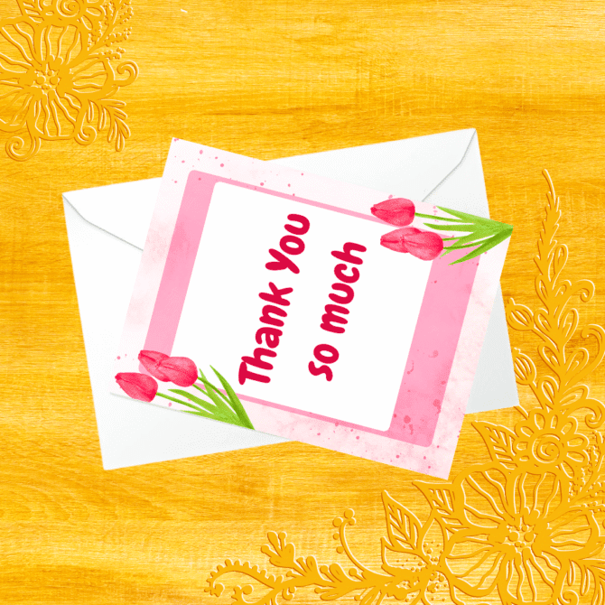 Beautiful Thank You Card- Exquisite Creative Lovely