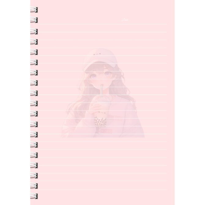 Cute Anime Girl Diary Journal Notebook- Boba Tea /Bubble tea Notebook Diary Journal (A5)