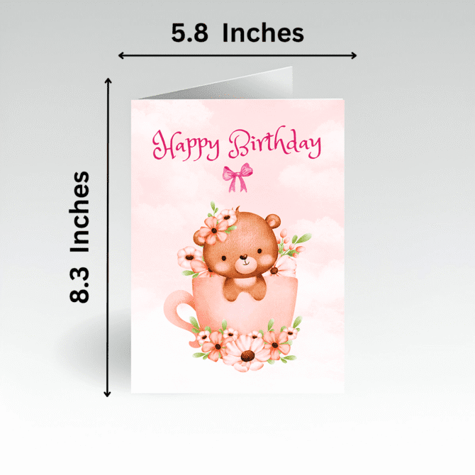Cute Sweet Happy Birthday Card- Winsome Lovable Teddy Bear