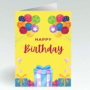 Funky Colorful Birthday Card- Yellow