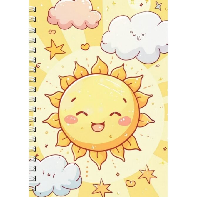 Happy Sunshine Diary / Kawaii Sky Notebook / Cute Weather Journal (A5)