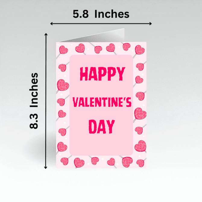 Happy Valentines Day Card- Cute Pink Hearts