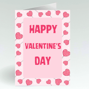 Happy Valentines Day Card- Cute Pink Hearts