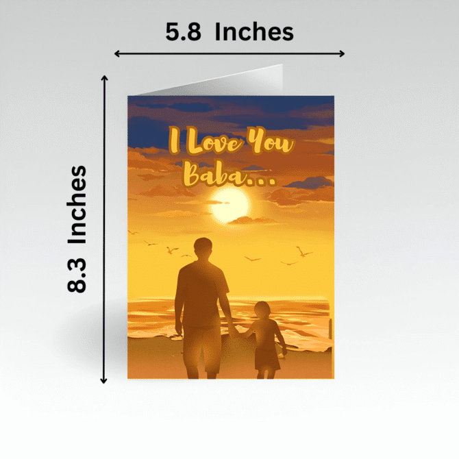 I love You Baba Card- Emotional Heartfelt Creative Unique