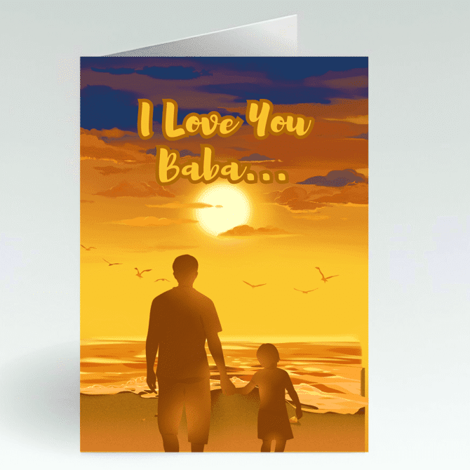 I love You Baba Card- Emotional Heartfelt Creative Unique