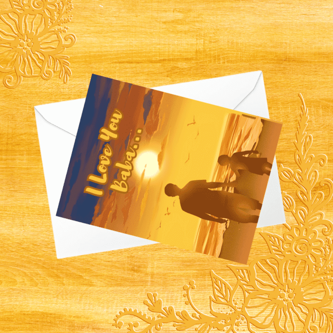 I love You Baba Card- Emotional Heartfelt Creative Unique
