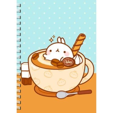 Molang Coffee Time Diary/ Kawaii Bunny Notebook/ Cute Café Journal