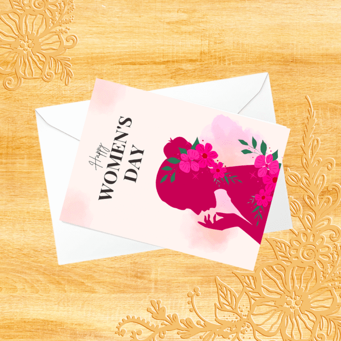 Stylish Happy Women's Day Card- Elegant and Sweet