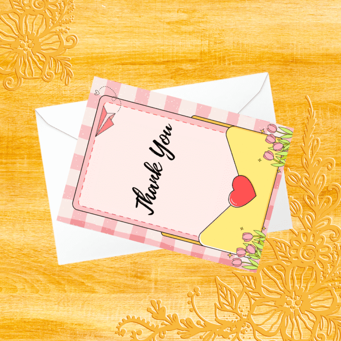 Trendy Popular Thank You Card- Latest Playful Design