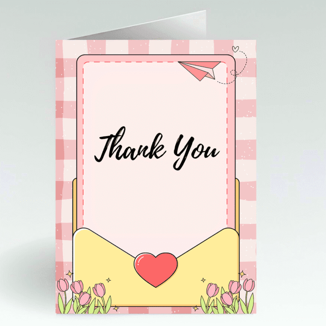 Trendy Popular Thank You Card- Latest Playful Design
