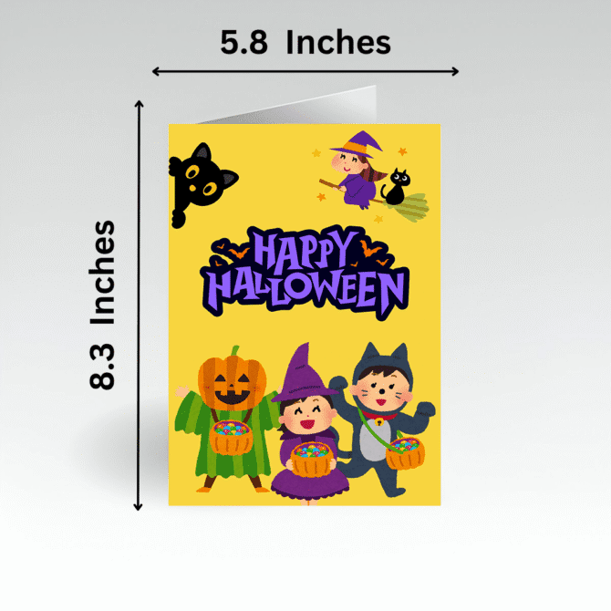 Trick or Treat Happy Halloween Card- Cute Kids in Costume