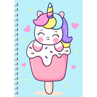 Unicorn Ice Cream Diary/ Kawaii Unicorn Popsicle Notebook Pakistan (A5)