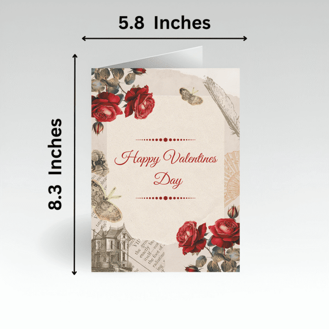 Vintage Valentines Day Card- Beautiful Roses