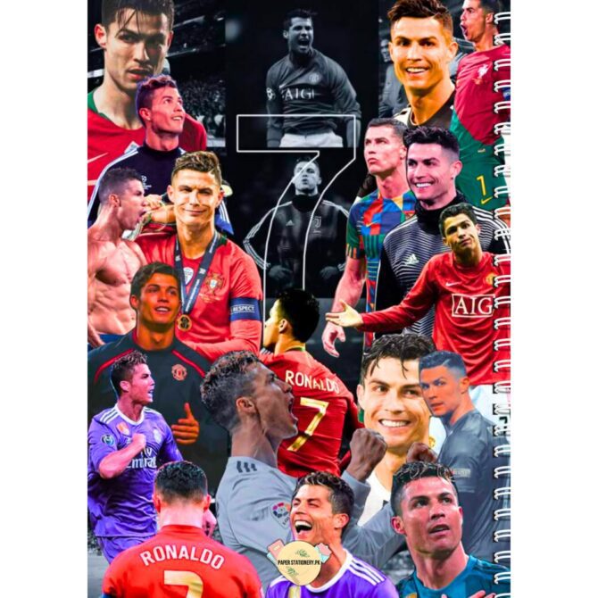 Ronaldo Collage Register -Football Hero CR7 Student Notebook Register (A4)