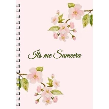 Customized Name Notebook Diary - with Pink Flowers (A5)