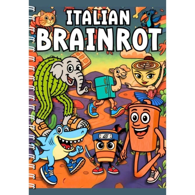 Italian brainrot- Tralalero Tralala, Bombardiro Crocodilo,  Brr Brr Patapim, Tung Tung  Sahur, Cappuccino Assassino, Ballerina Cappuccina Diary Notebook (A5)