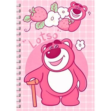 Lotso Pink Bear Diary - Cute Strawberry Spiral Notebook/ Toy Story 3 Journal (A5)