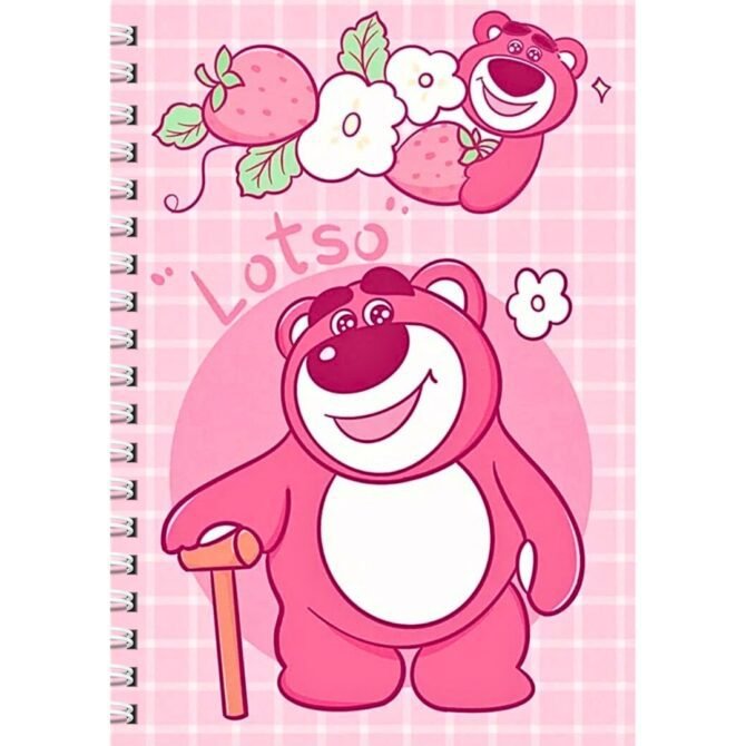 Lotso Pink Bear Diary - Cute Strawberry Spiral Notebook/ Toy Story 3 Journal (A5)
