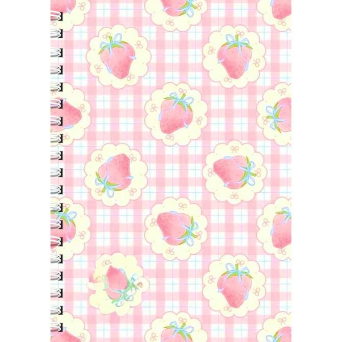 Strawberry Pattern Diary Notebook (A5)
