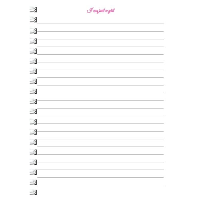 Pink Girls Diary Notebook- I am just a girl (A5)