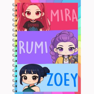 Demon Hunter Diary - Anime Girls Journal -Mira, Rumi & Zoey | Cute Chibi Character Notebook | A5 Notebook Writing Diary for Teens & Adults