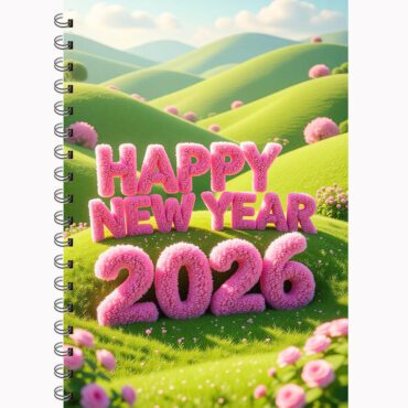 Happy New Year 2026- Pink Flower Garden- Notebook Journal (A5)