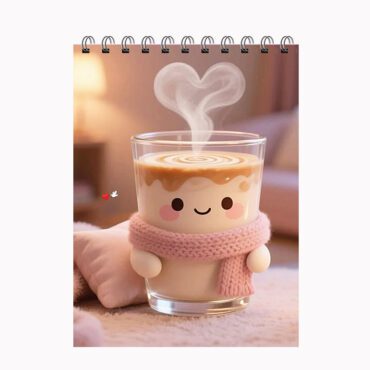 Kawaii Latte Coffee Pocket Notebook (A6) | Cozy Aesthetic Coffee Kawaii Pocket Notepad | Free Delivery Pakistan