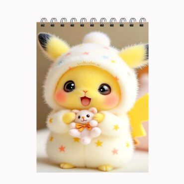 Kawaii Pikachu Pocket Notebook A6 | Cute Pikachu Onesie Plush Kawaii Pocket Notepad A6 Pakistan|  Free Delivery Pakistan