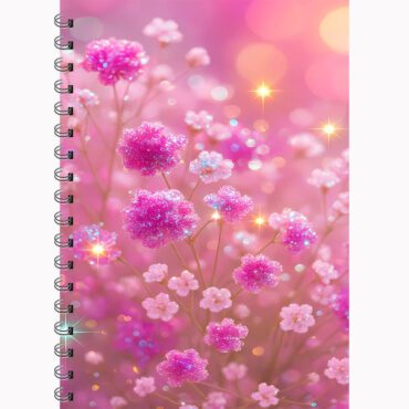 Pink Glitter Floral Register-A4| Free Delivery Pakistan