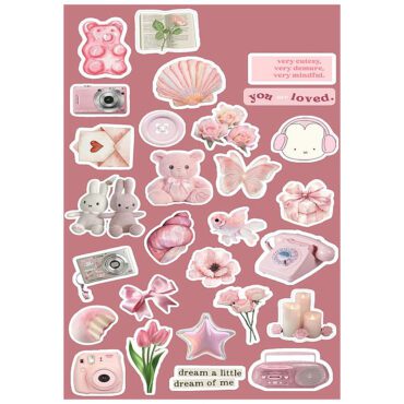 Pink Aesthetic Sticker Pack| Free Delivery Pakistan