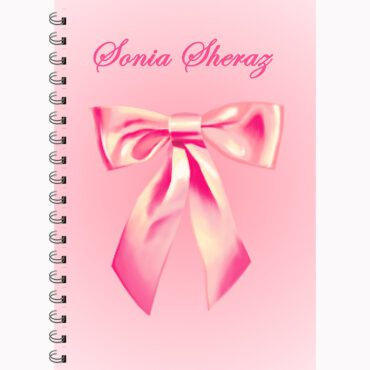 Personalised Pink Bow Notebook- A5| Free Delivery Pakistan