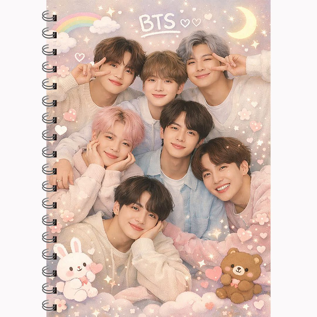 BTS ARMY A4 Register Pakistan | BTS All Members Kawaii Pastel Aesthetic A4 Register Notebook for ARMY Girls Pakistan