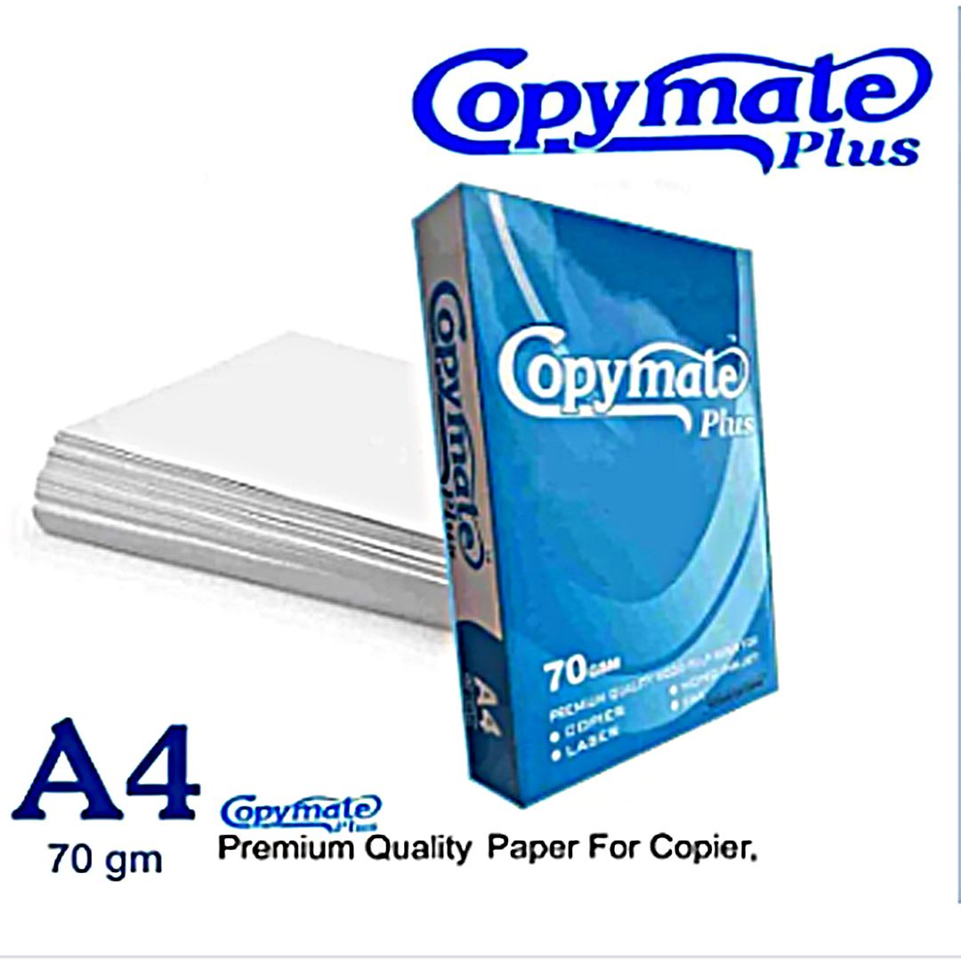 Copymate Plus A4 Paper Ream 70 GSM Pakistan | Copymate Plus 70 GSM A4 Paper Ream 500 Sheets — Premium Quality Copier Laser Inkjet Printing Paper — Best Price- FREE DELIVERY Pakistan