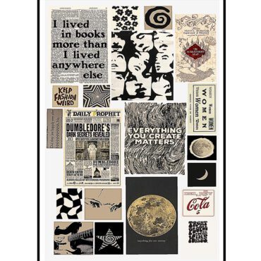 Dark Academia Sticker Pack | 20 Premium Dark Academia Book Lover Harry Potter Lana Del Rey Aesthetic Sticker Pack Pakistan