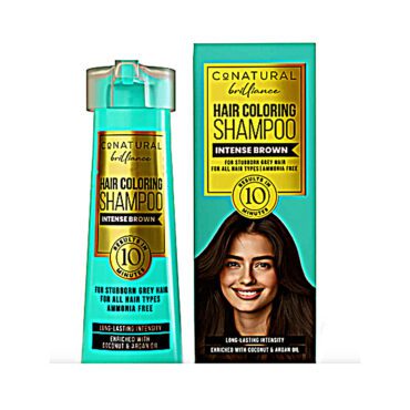 CoNatural Brilliance Hair Coloring Shampoo Intense Brown Pakistan | CoNatural Brilliance Hair Coloring Shampoo Intense Brown 200ml — Ammonia Free Grey Coverage in 10 Minutes Coconut Argan Oil — Best Price- FREE DELIVERY Pakistan